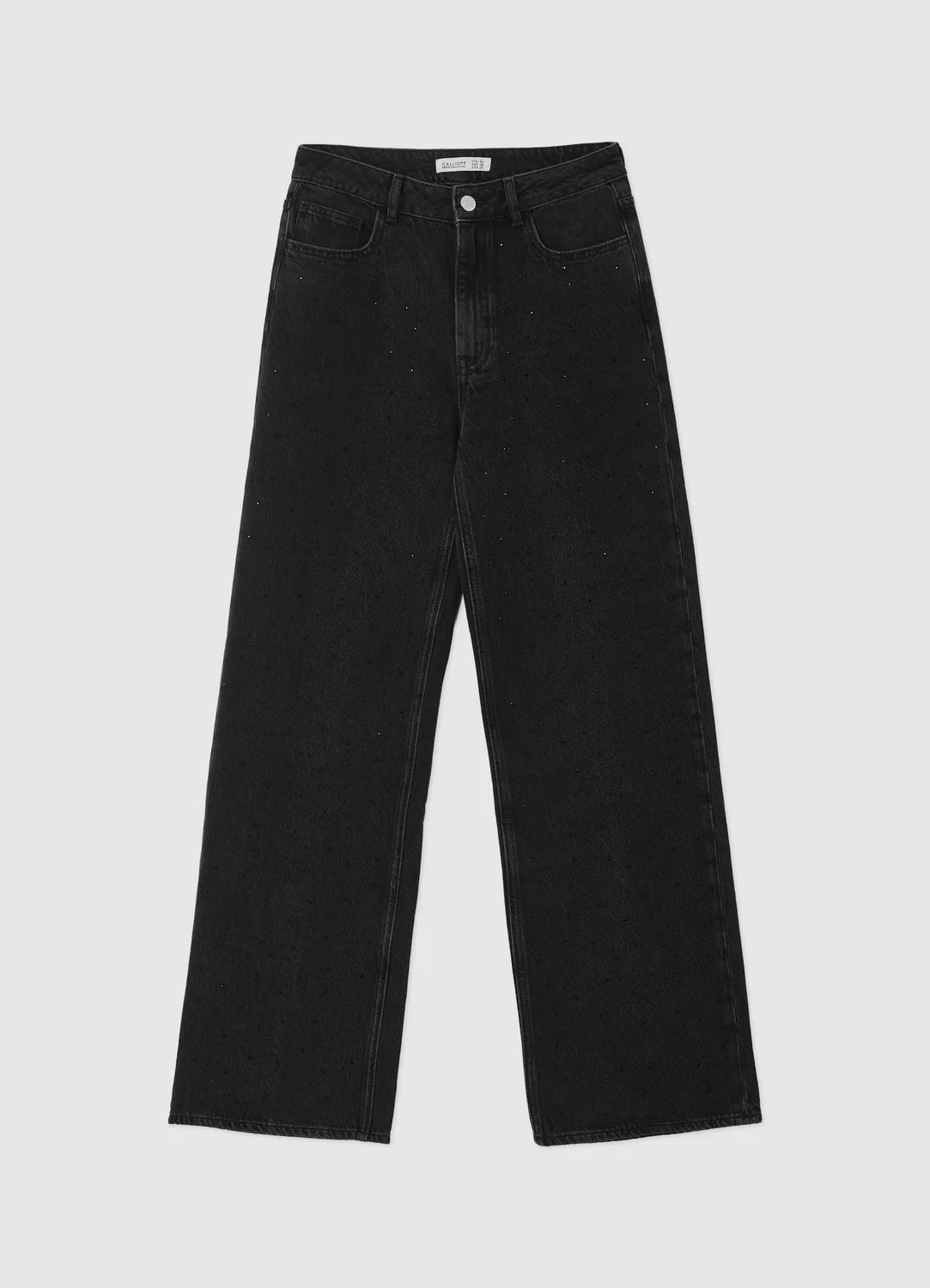 Calliope jean wide leg strass taille moyenne