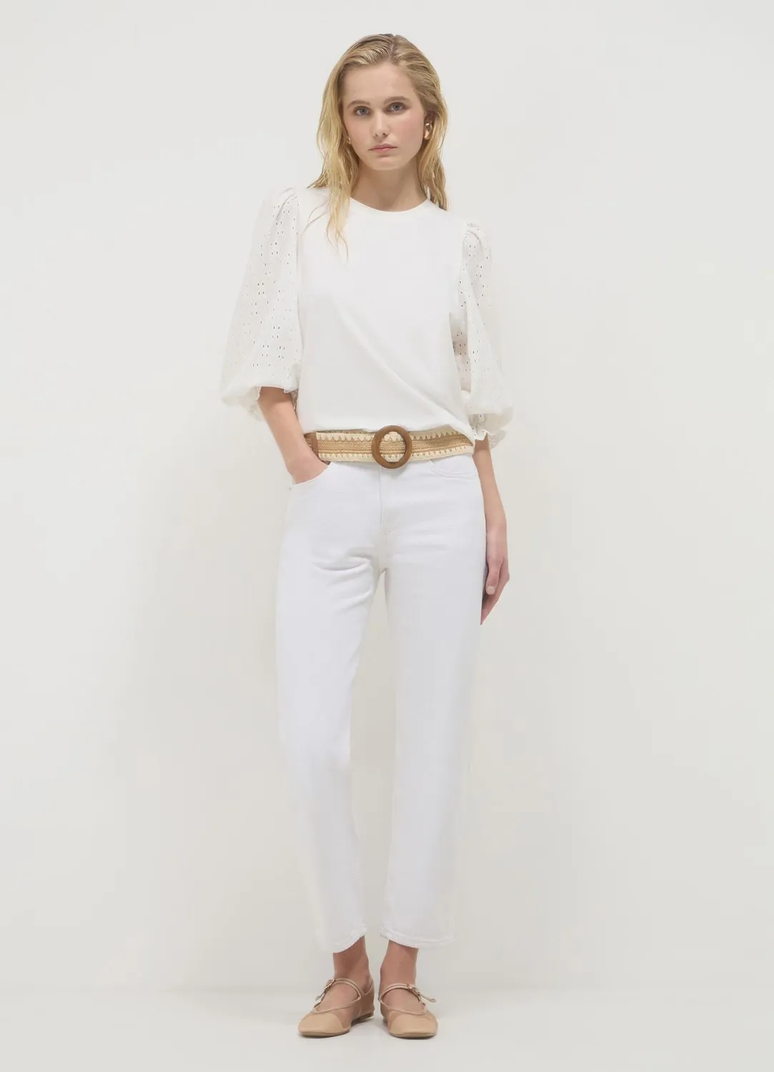 Calliope pull manches ajourées femme coton
