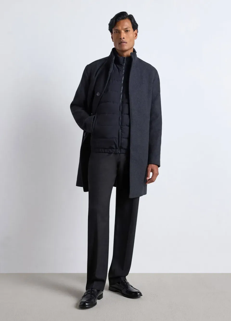 Calliope blouson matelassé homme col montant zip uni