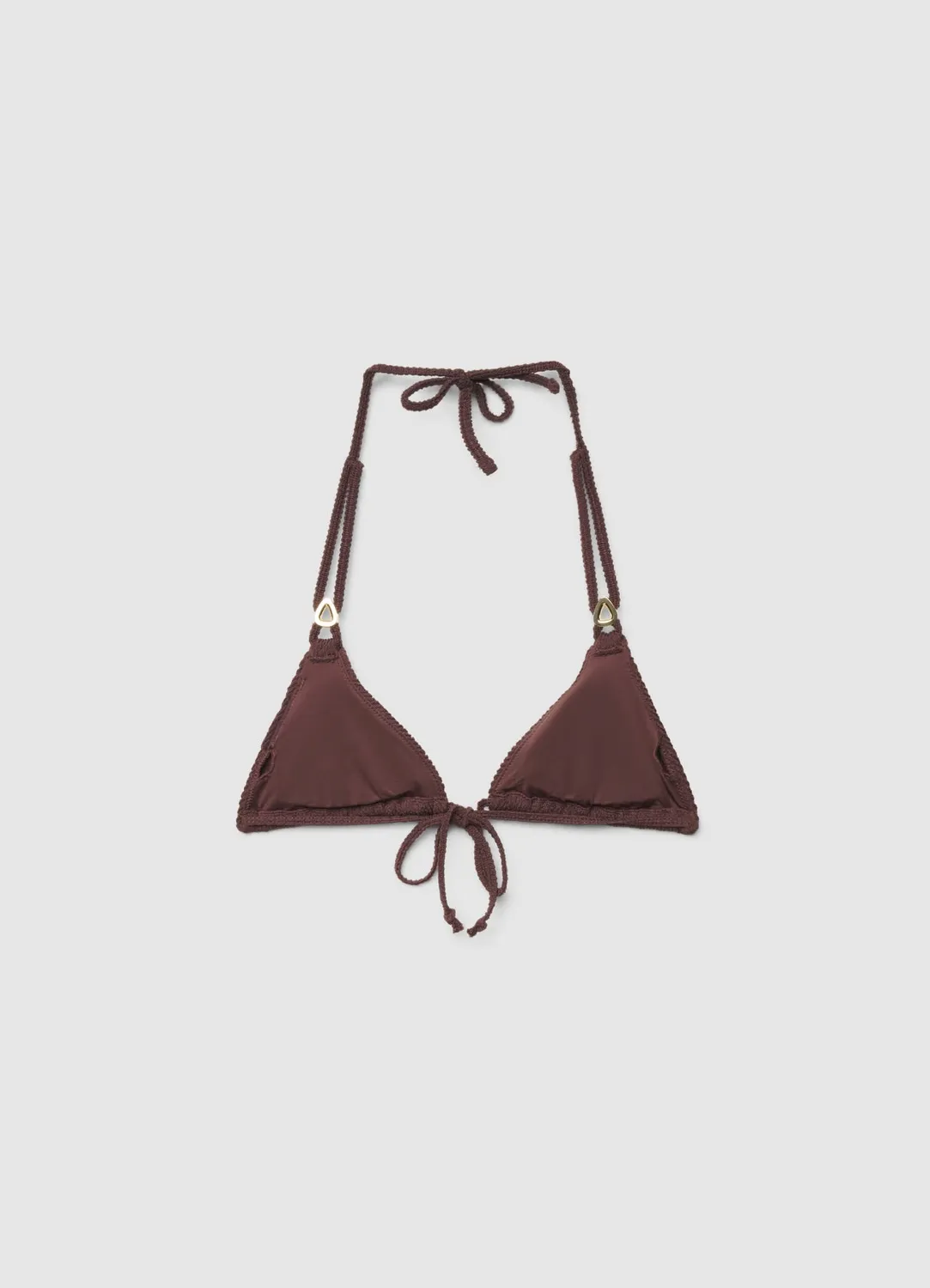 Calliope haut de bikini triangle goffré doré