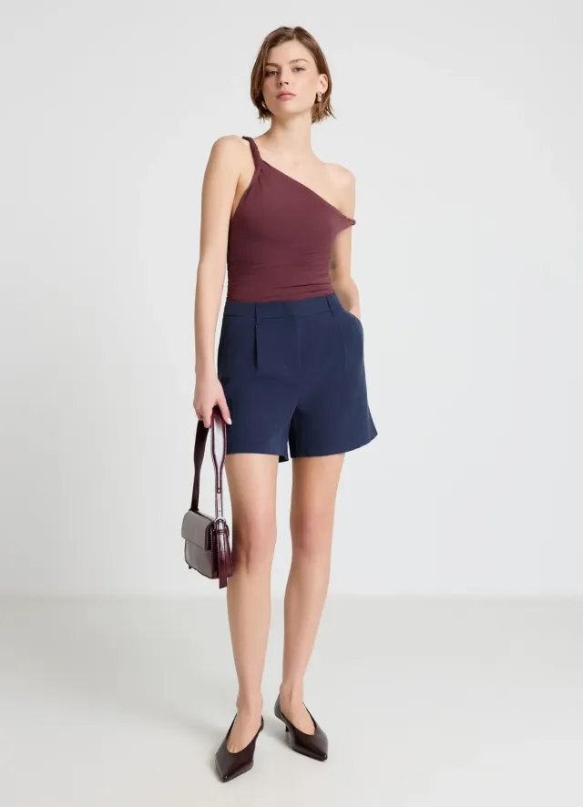 Calliope bermuda femme taille haute à pinces