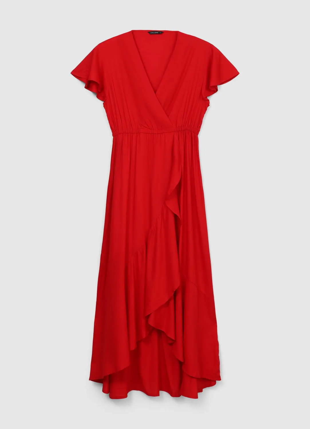Calliope Robe longue croisée volants femme