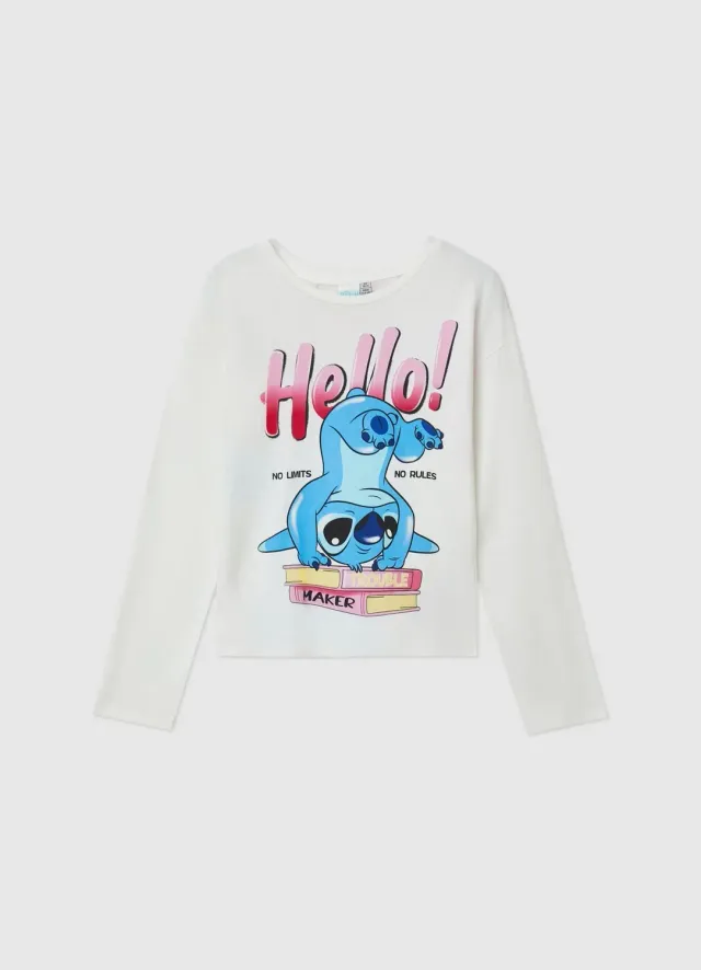 Calliope t-shirt Stitch manches longues fille coton