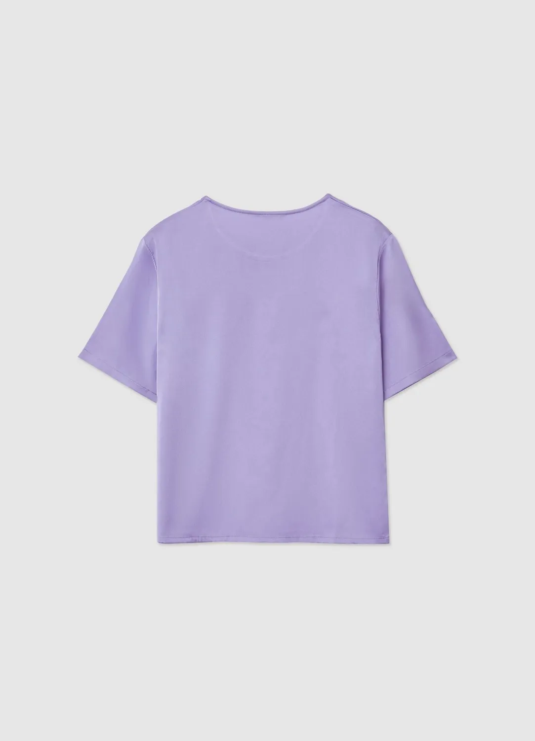 Calliope blouse satin manches courtes col rond unie