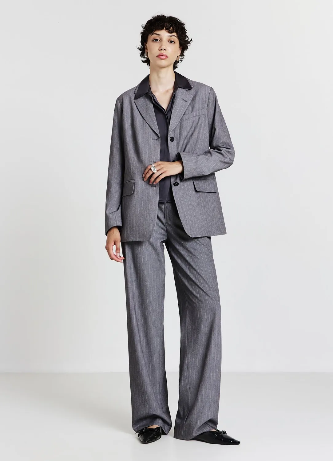 Calliope monopetto blazer rayé femme bureau