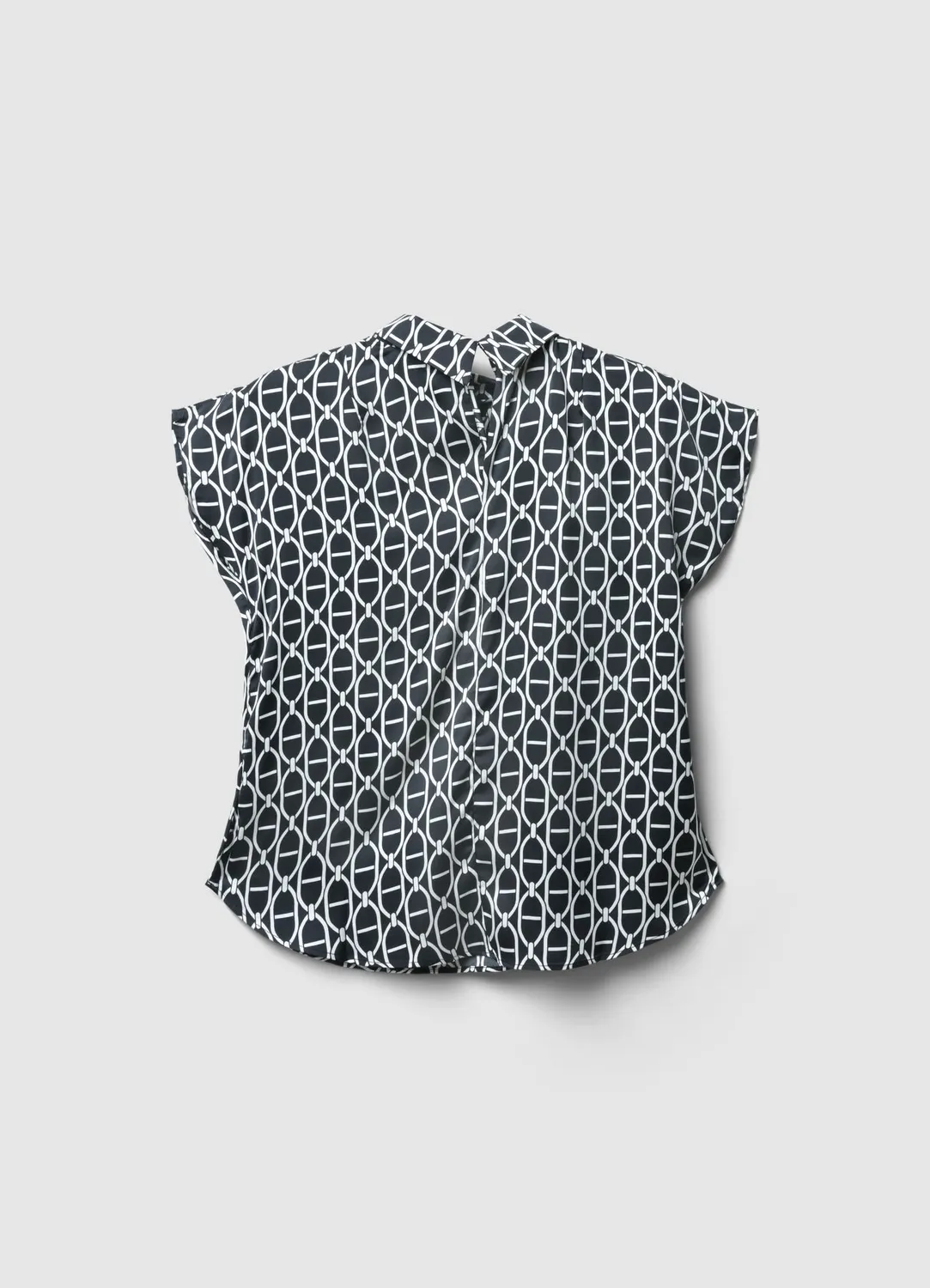 Calliope chemise sans manches col coréen nœud