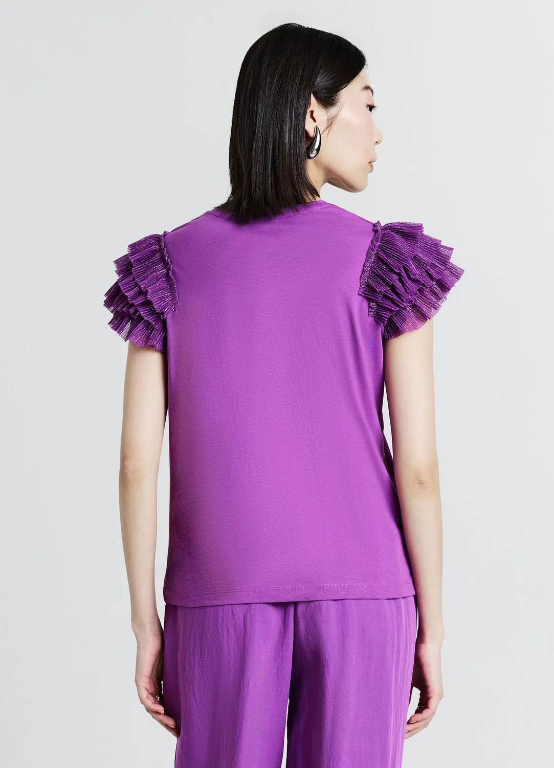 Calliope t-shirt tulle femme M col rond coton