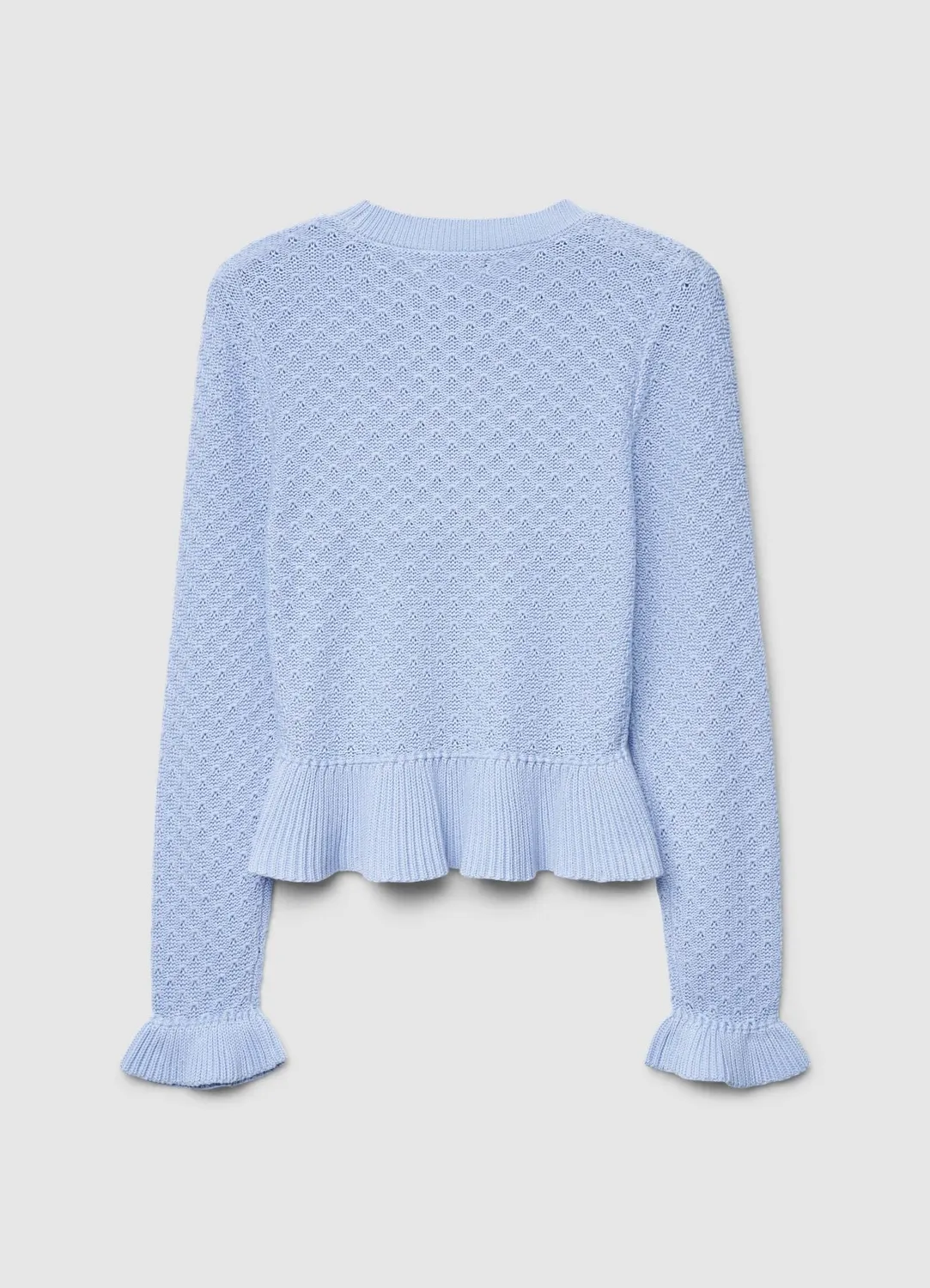 Calliope pull pointelle volants col rond femme