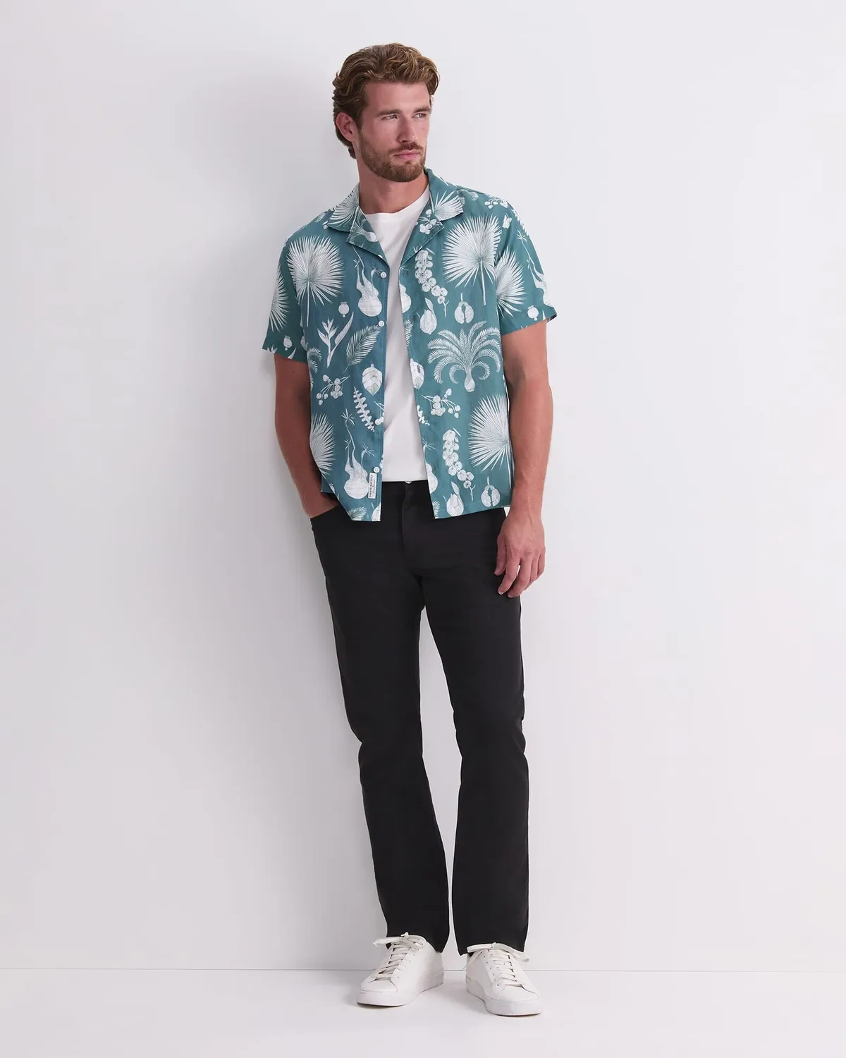 Sportscraft Silas chemise homme resort lin-coton floral