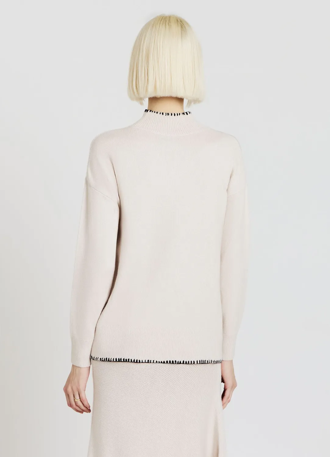 Calliope pull col montant femme contraste manches longues