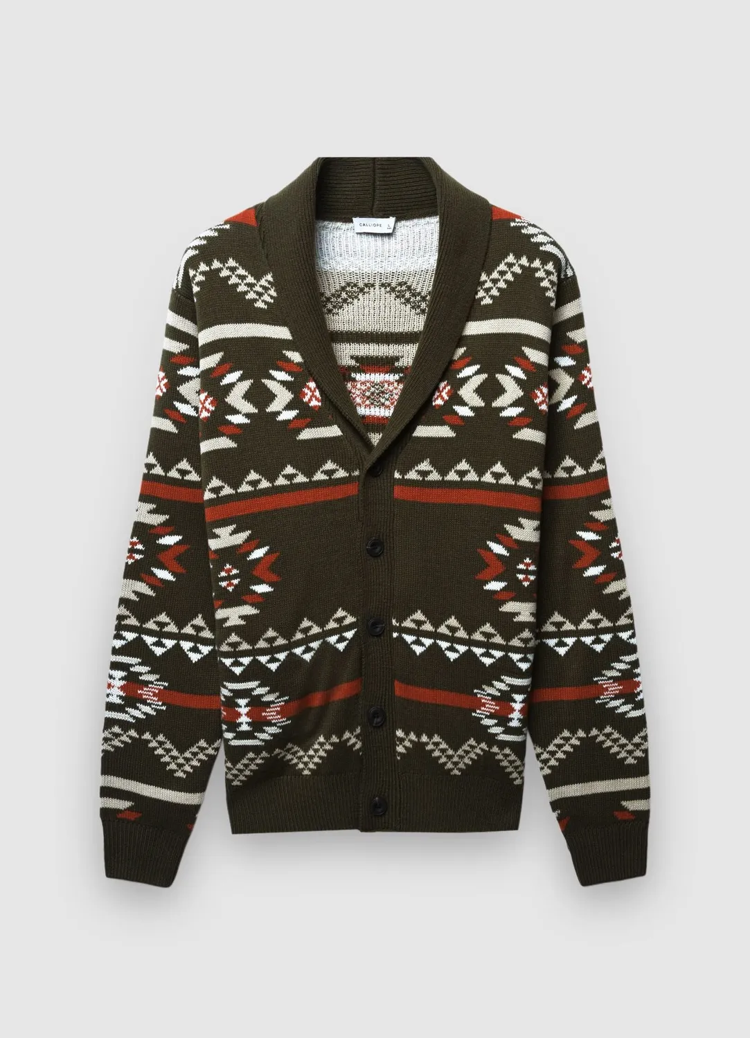 Calliope Cardigan gilet homme L motif navajo châle