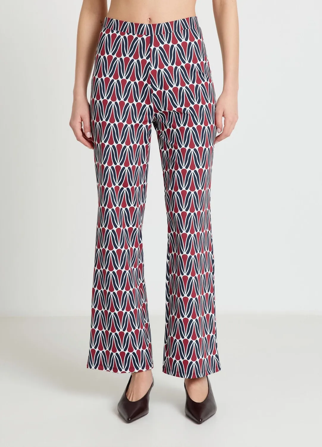 Calliope Pantalon palazzo femme imprimé taille haute