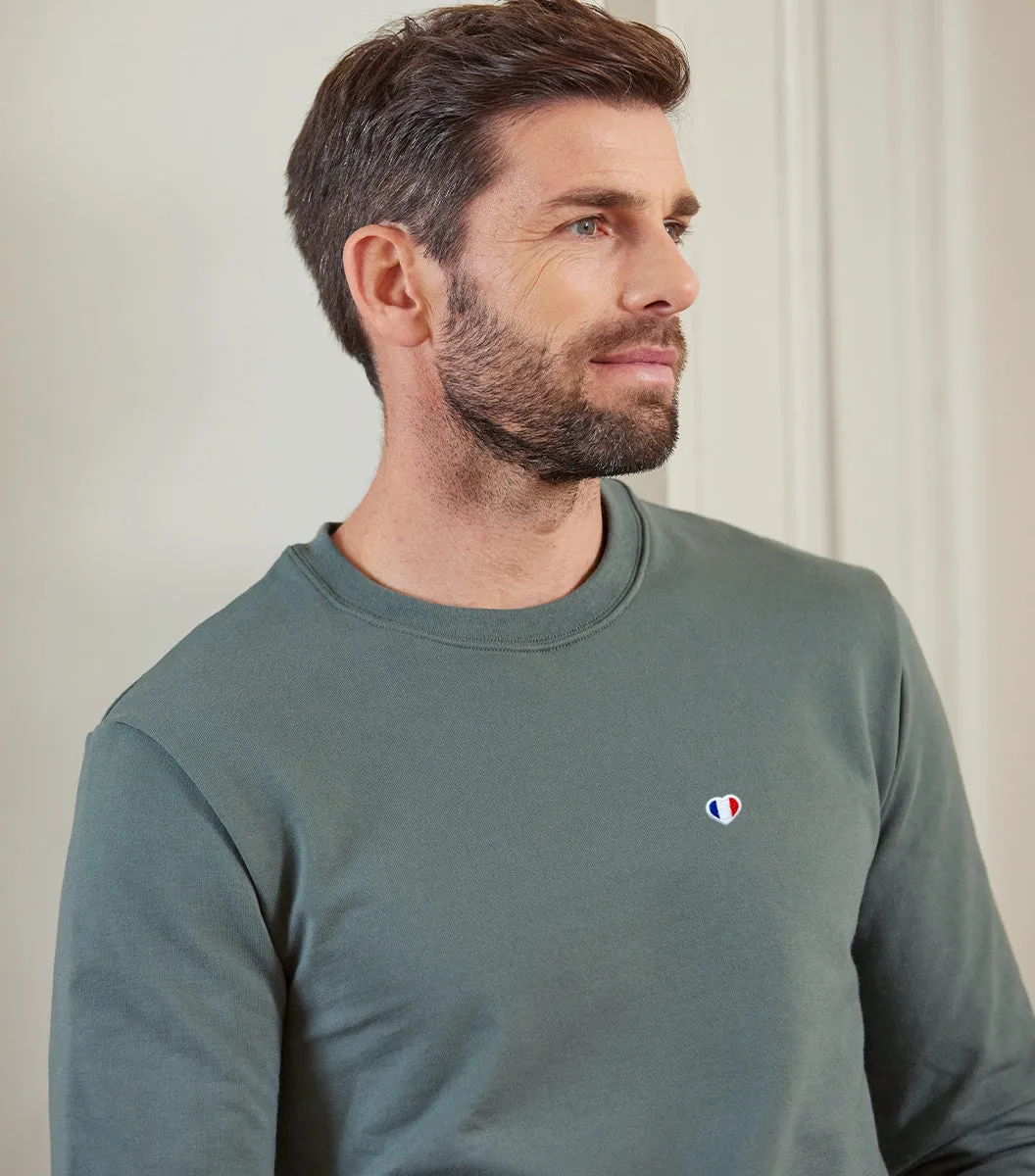 Cocorico Iconique sweat homme sauge coton