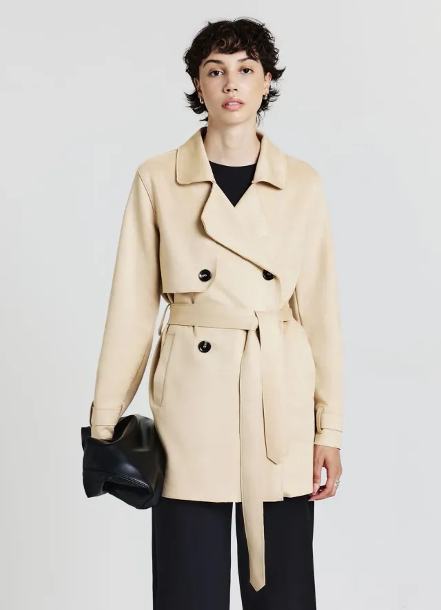 Calliope trench simil suède femme ceinture