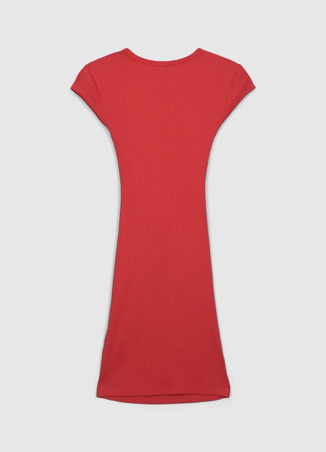 Calliope Robe Côtelée Courte Femme Manches Courtes
