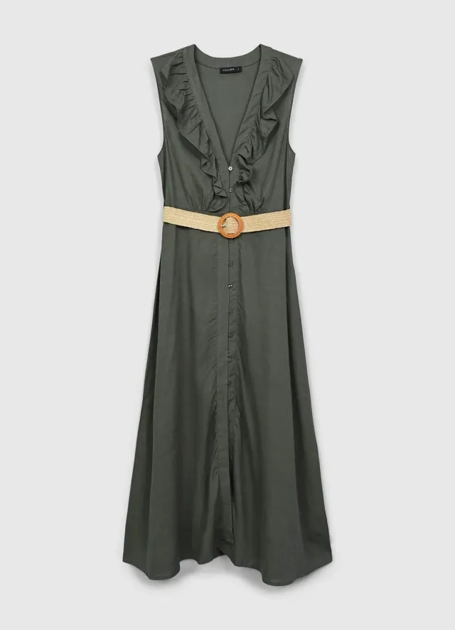 Calliope Atelier robe chemisier femme volants ceinture