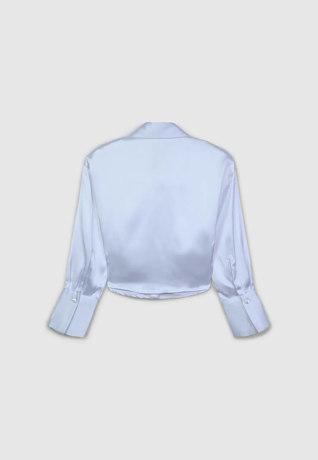 Calliope crop chemise femme satin à fronces