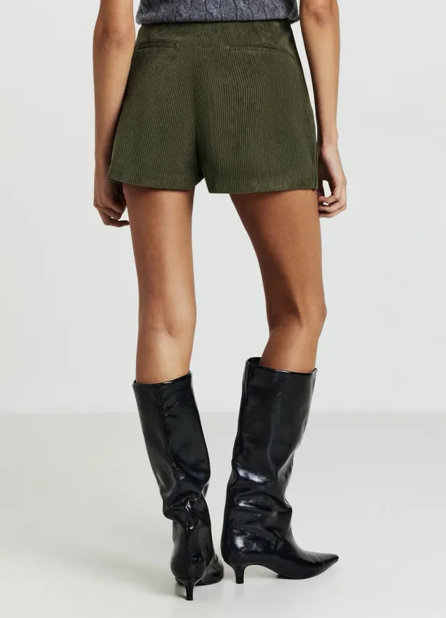 Calliope jupe-short femme velours côtelé fentes