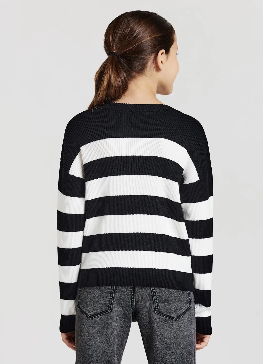 Calliope pull rayé fille côtes manches longues