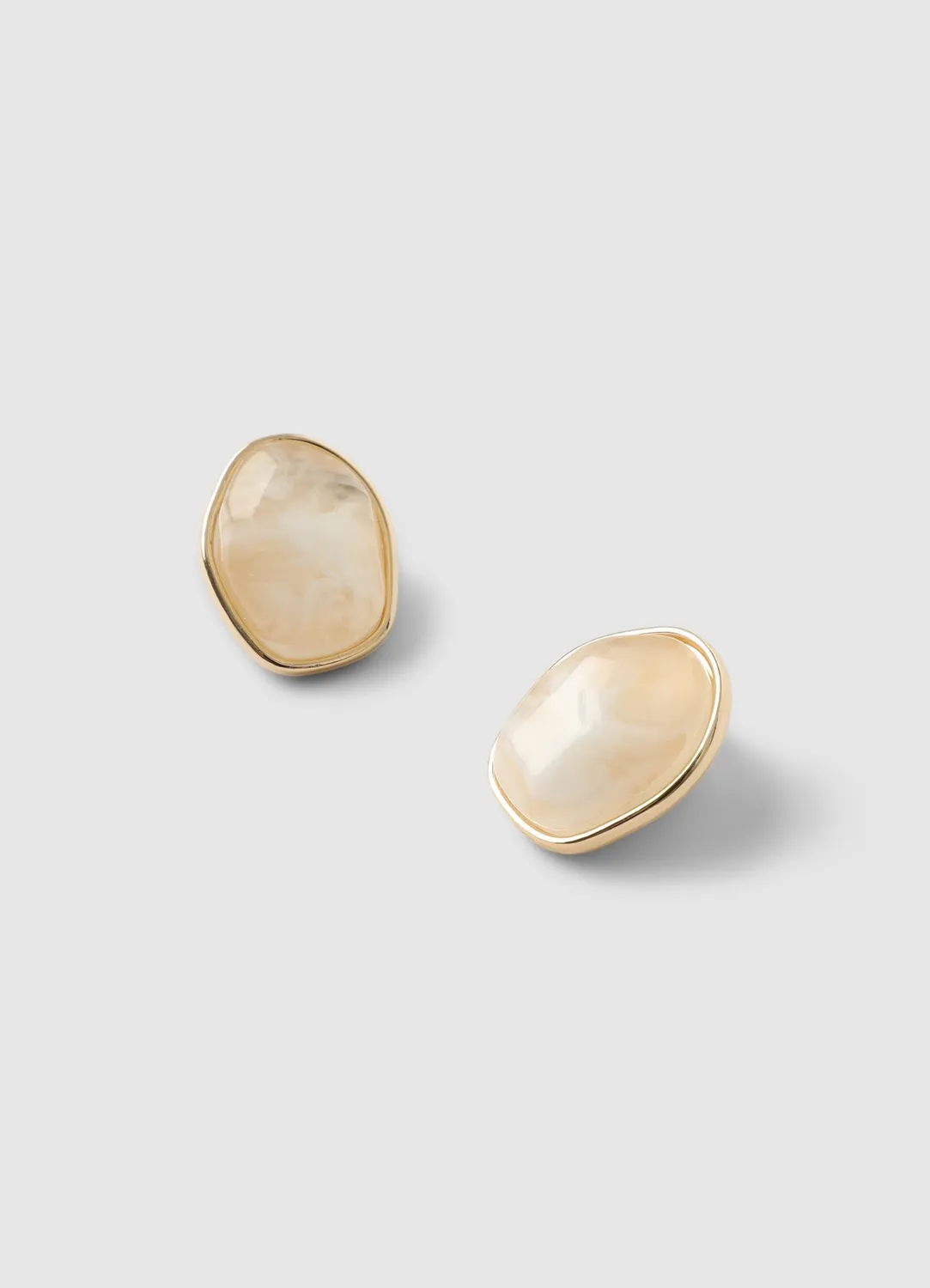 Calliope boucles d'oreilles femme pierre marbrée ovale