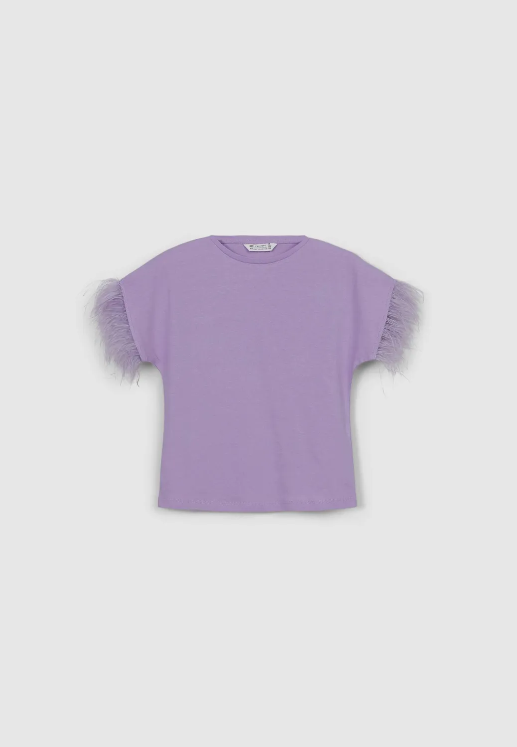Calliope t-shirt fille manches courtes plumes