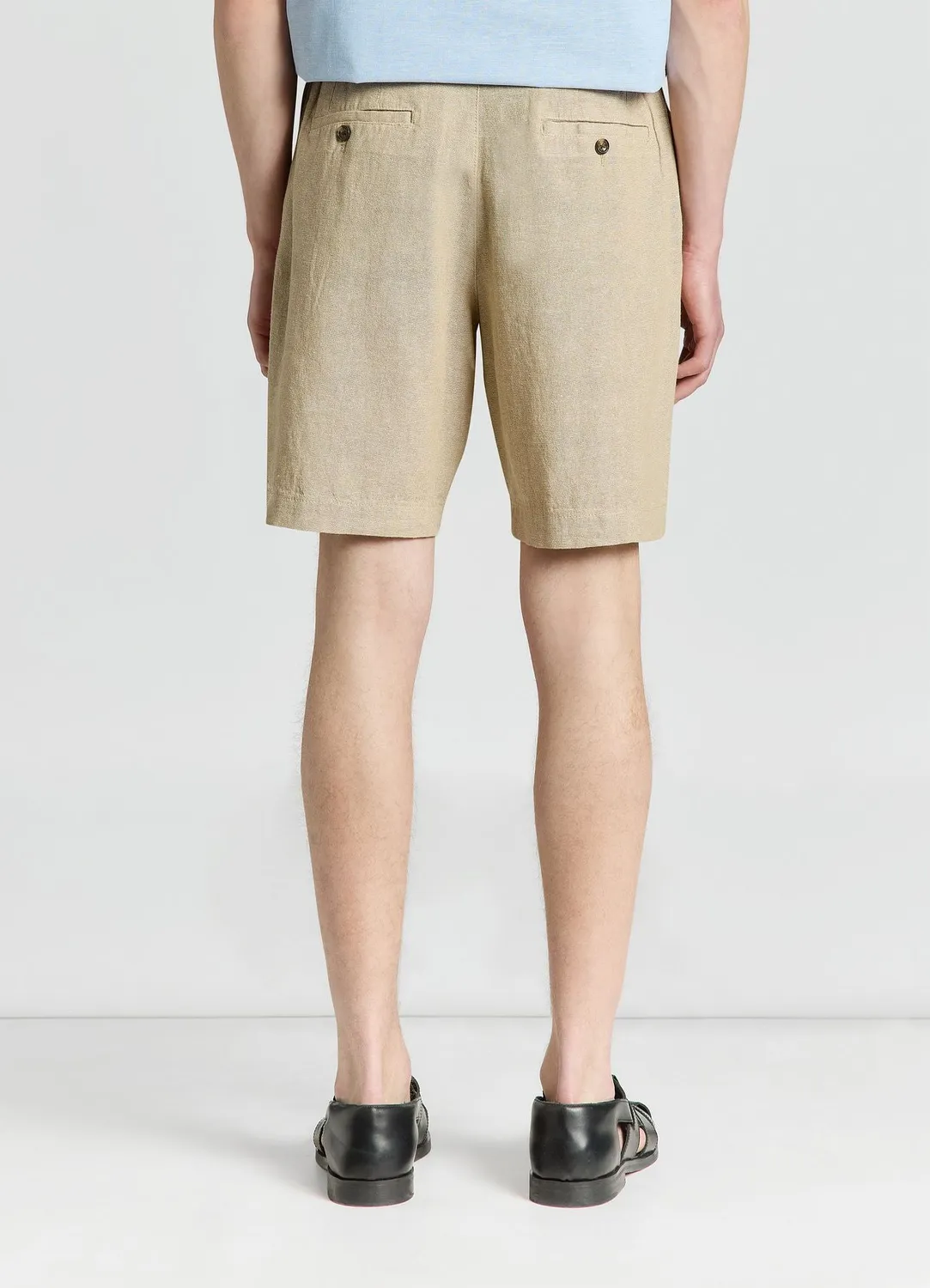 Calliope bermuda homme mélange lin regular uni