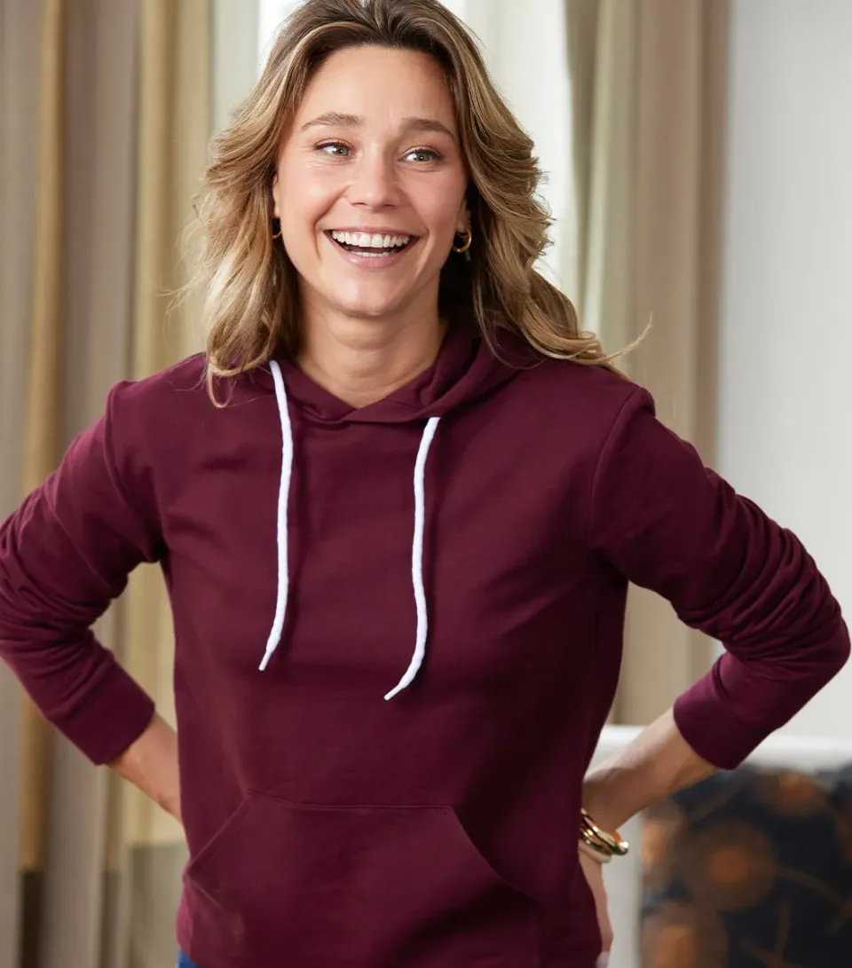 Cocorico Intemporel sweat à capuche bordeaux coton