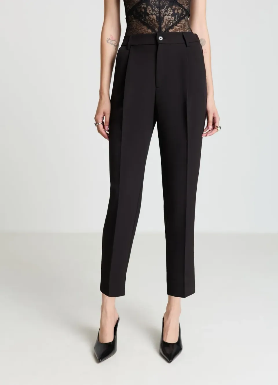 Calliope Pantalon Femme Coupe Droite Élastique Dos