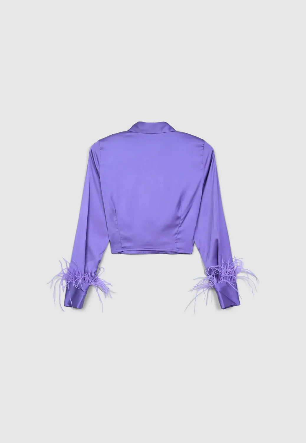 Calliope chemise satinée plumes femme longues