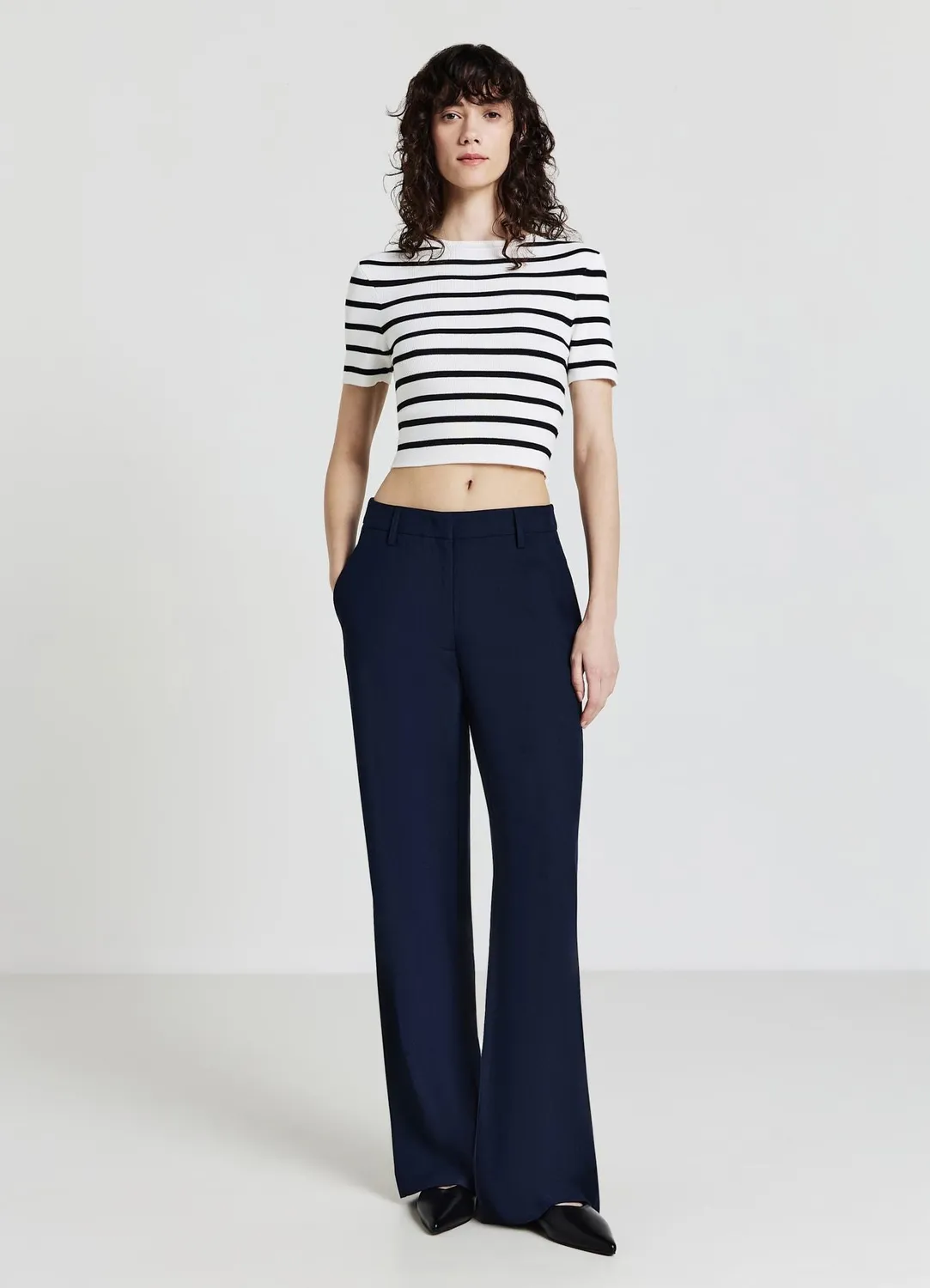 Calliope pantalon palazzo taille haute bureau