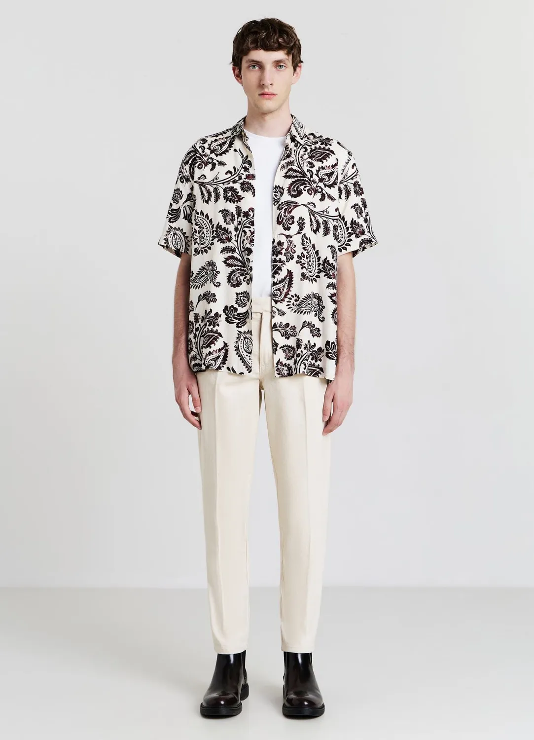 Calliope chemise ethnique homme manches courtes coton regular