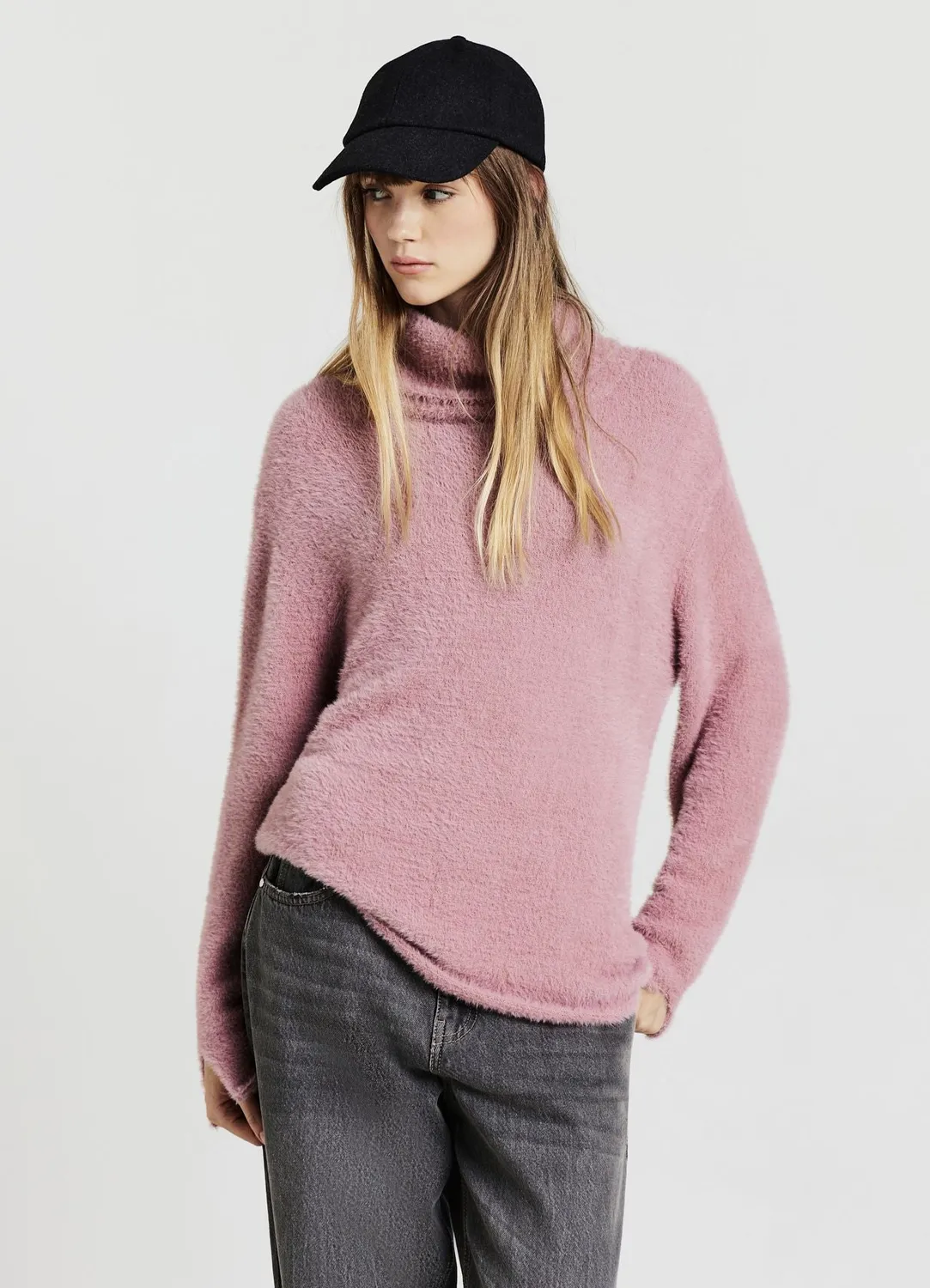 Calliope pull col roulé femme uni effet doux