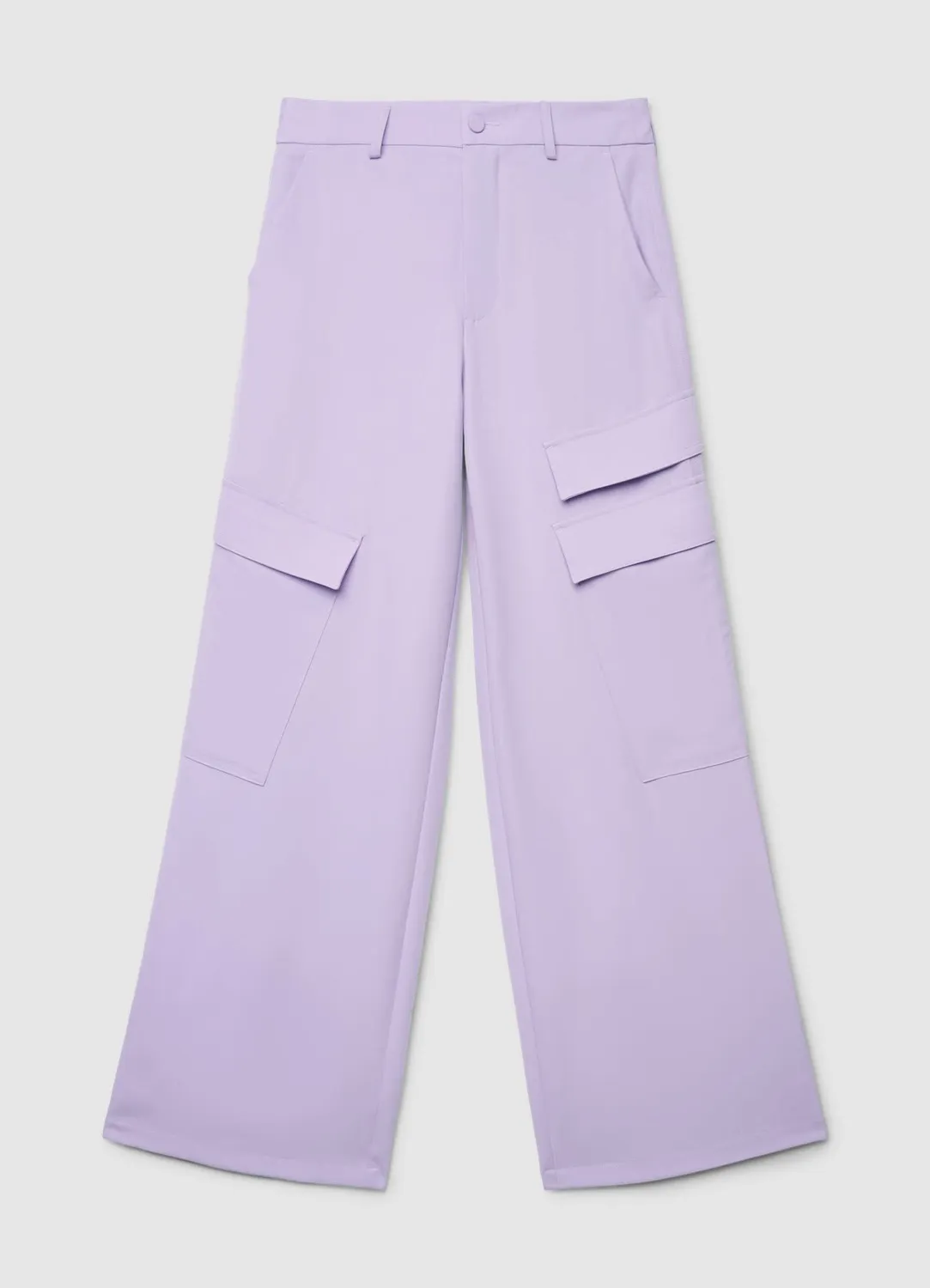 Calliope wide leg pantalon femme uni poches cargo