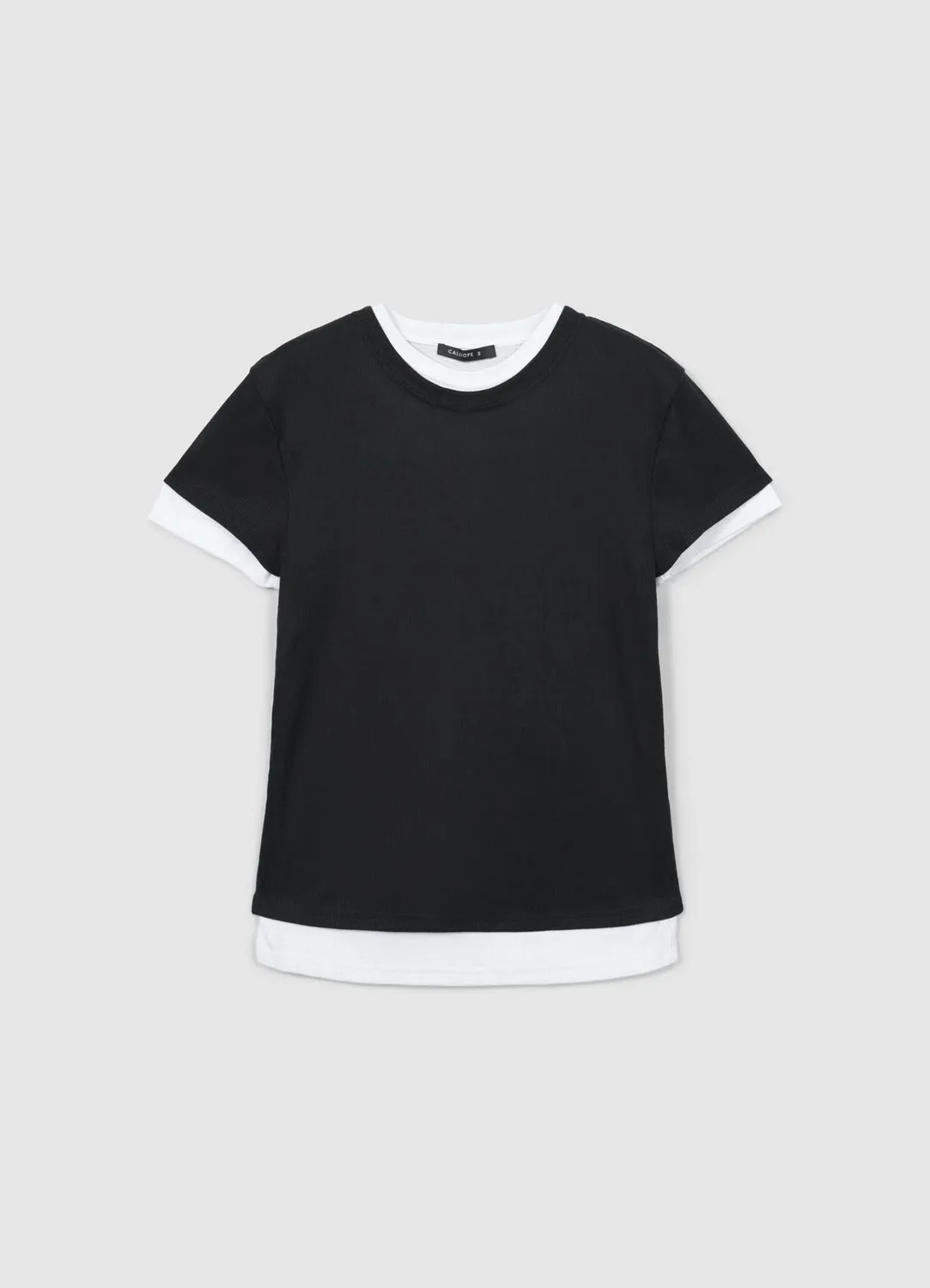 Calliope t-shirt bi-matière col rond femme