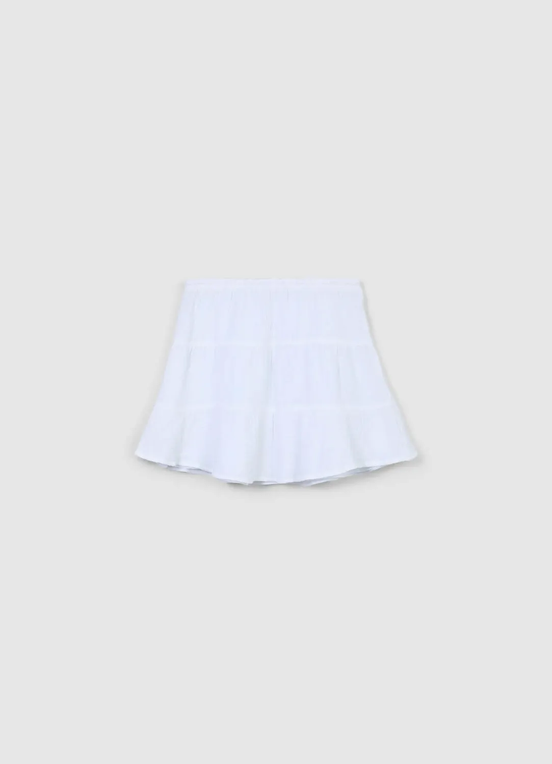 Calliope jupe courte volants femme coton uni