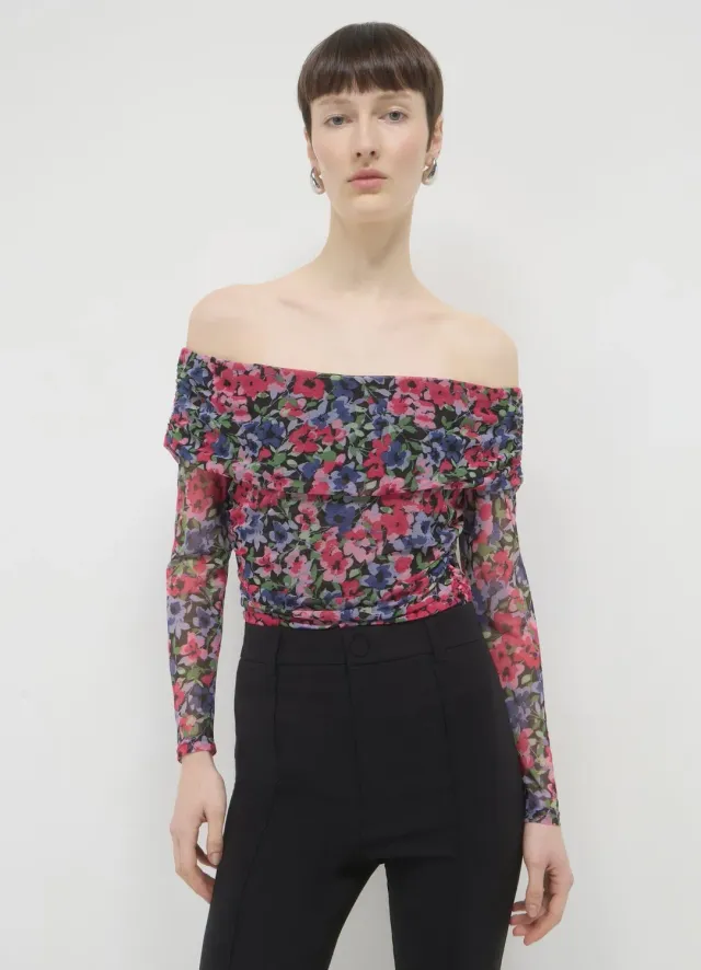 Calliope body tulle fleuri épaules dénudées femme