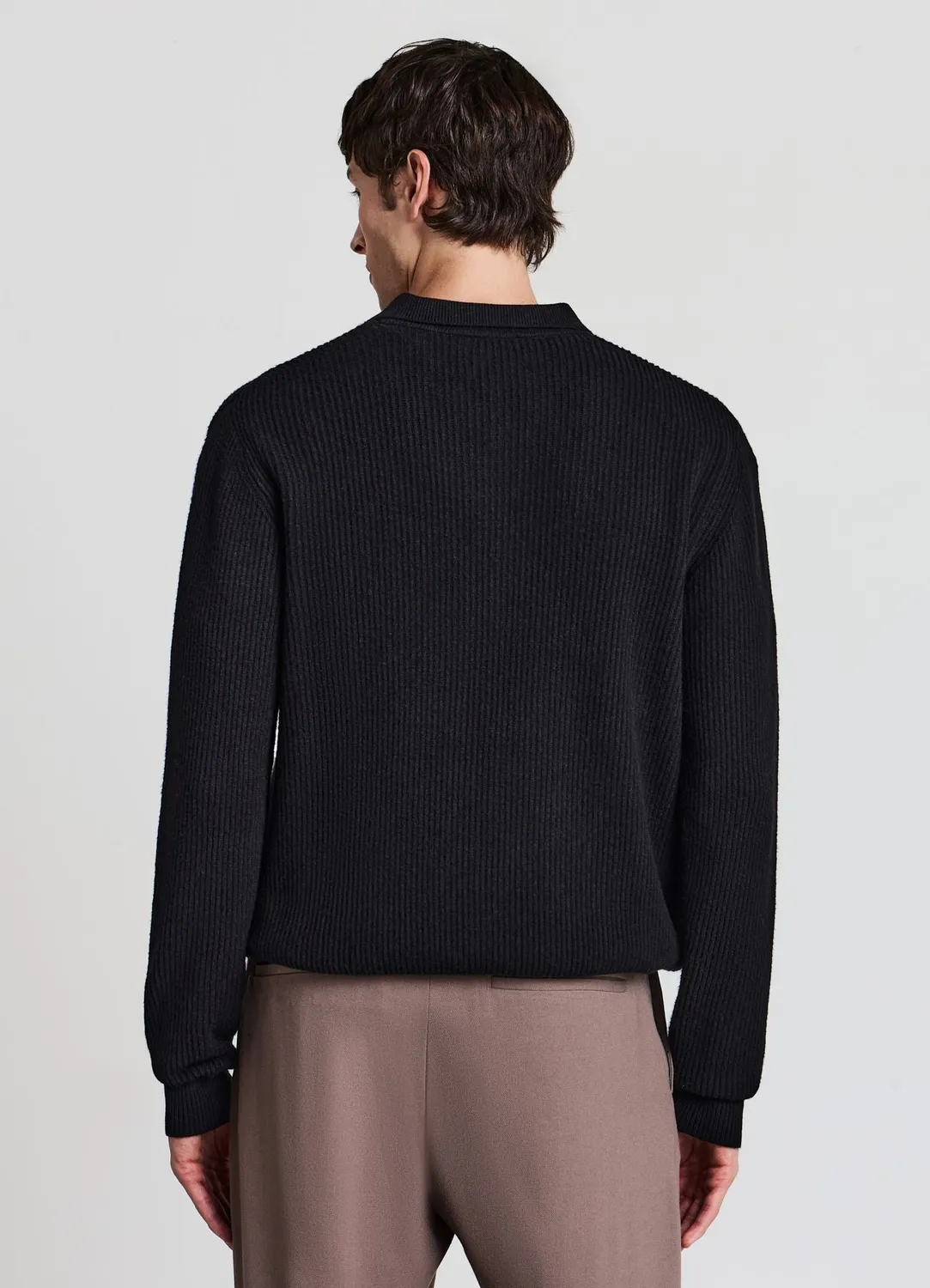 Calliope Pull polo côtelé homme manches longues regular