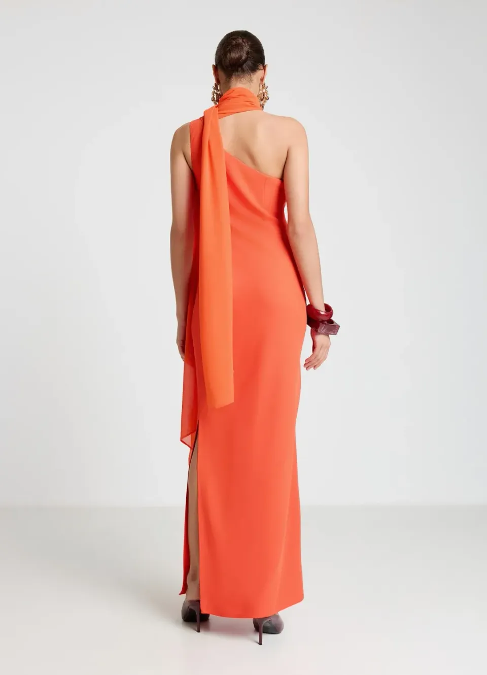 Calliope robe longue femme monospalla drapée