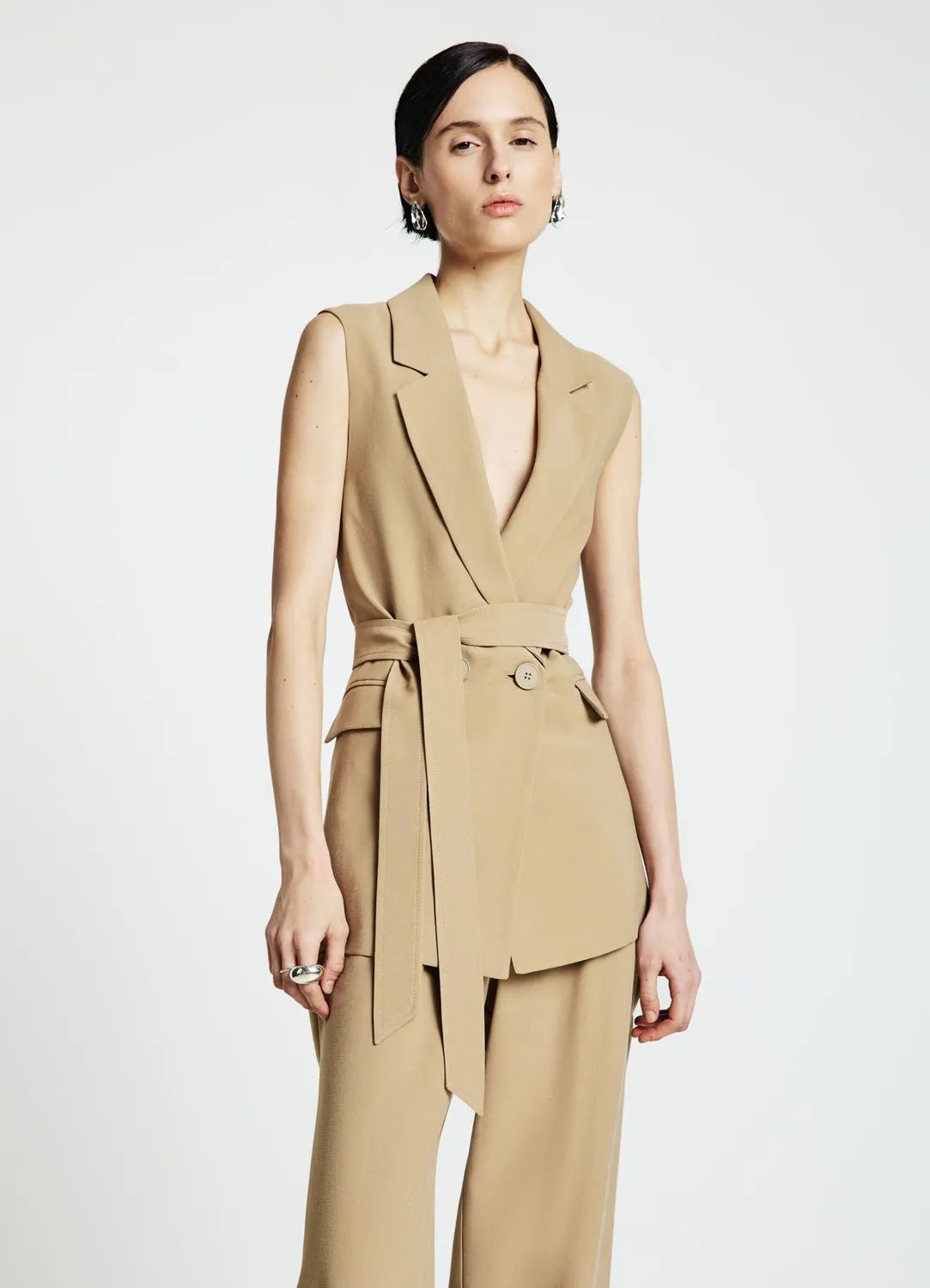 Calliope gilet double boutonnage femme ceinture