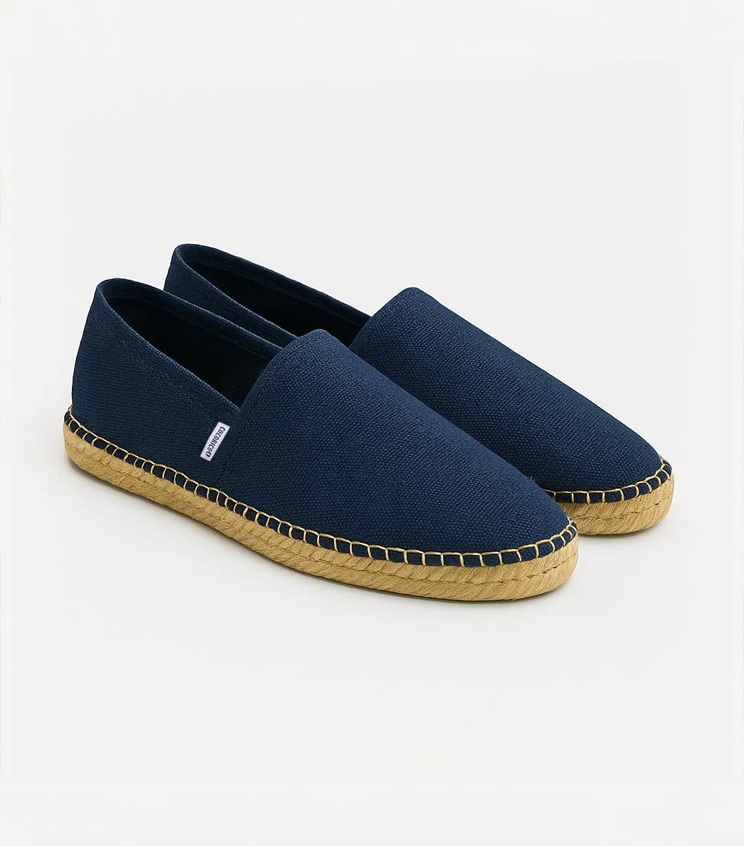 Cocorico espadrille femme marine coton jute