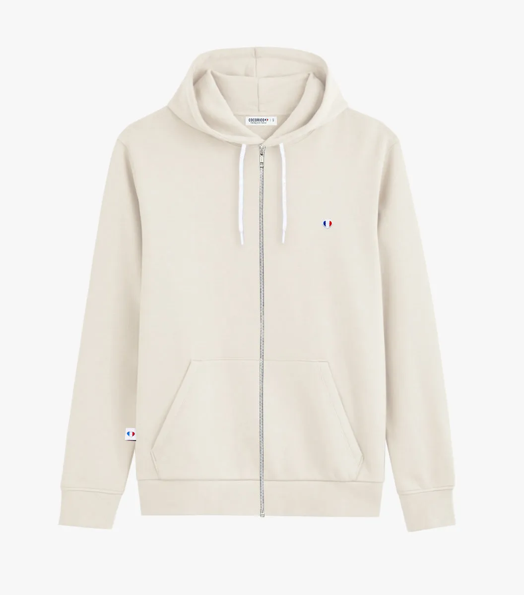 Cocorico Iconique sweat zippé femme sable coton