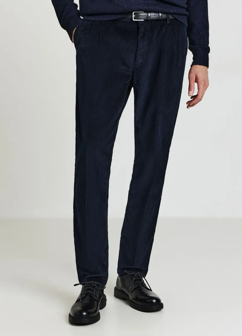 Calliope pantalon effet velours homme doubles pinces