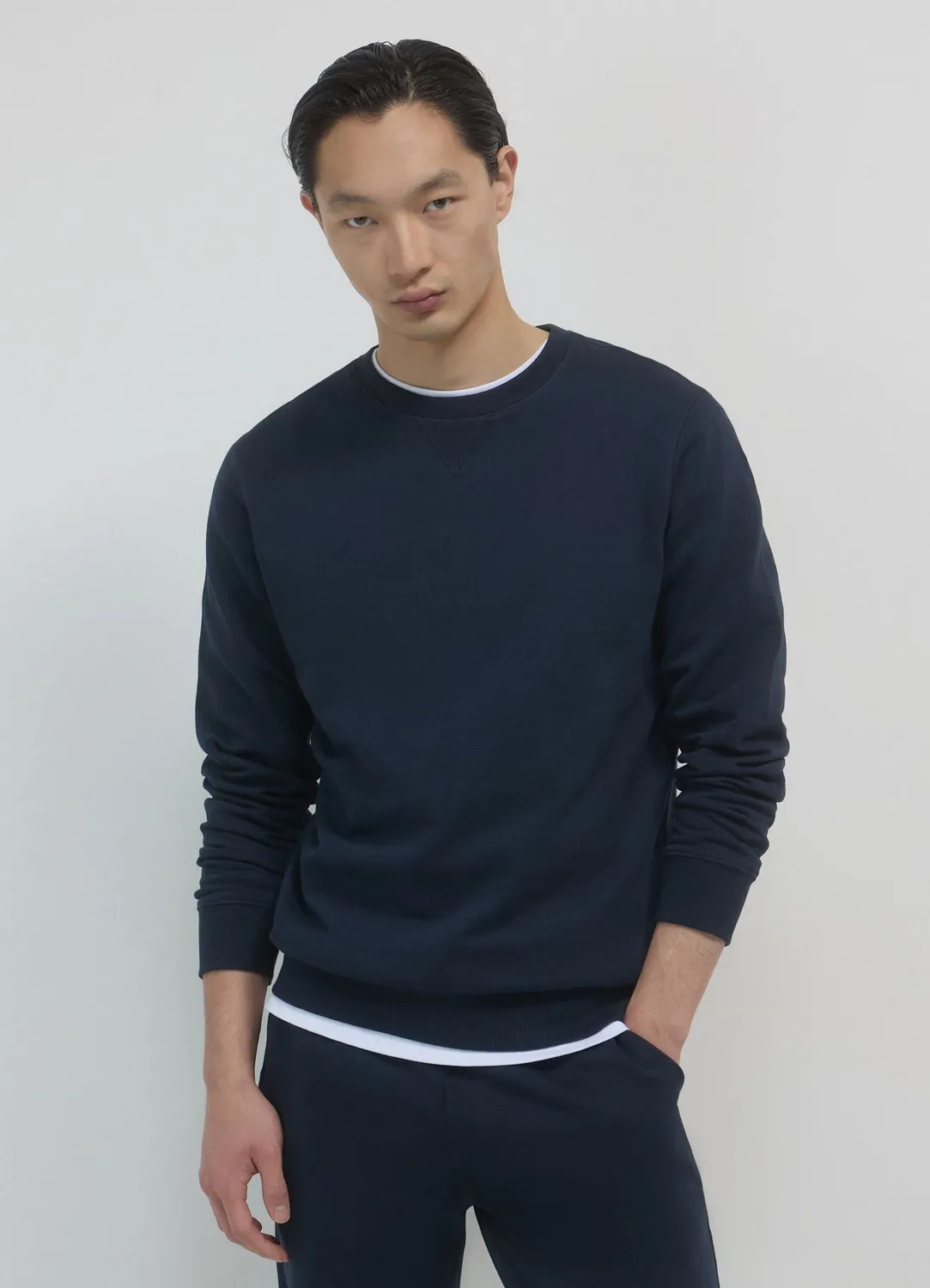 Calliope sweat col rond basic homme coton