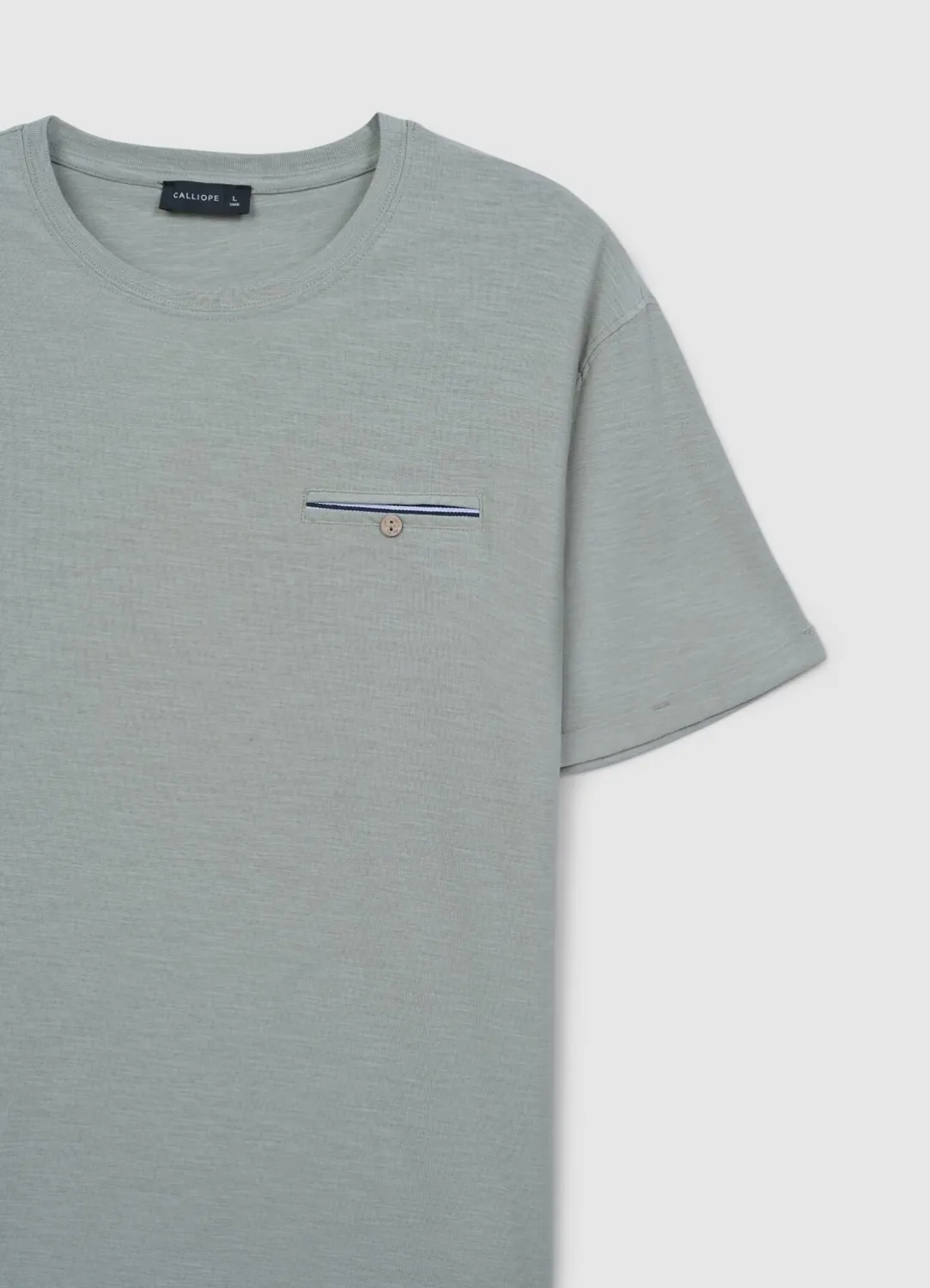 Calliope T-shirt poche homme coton col rond uni