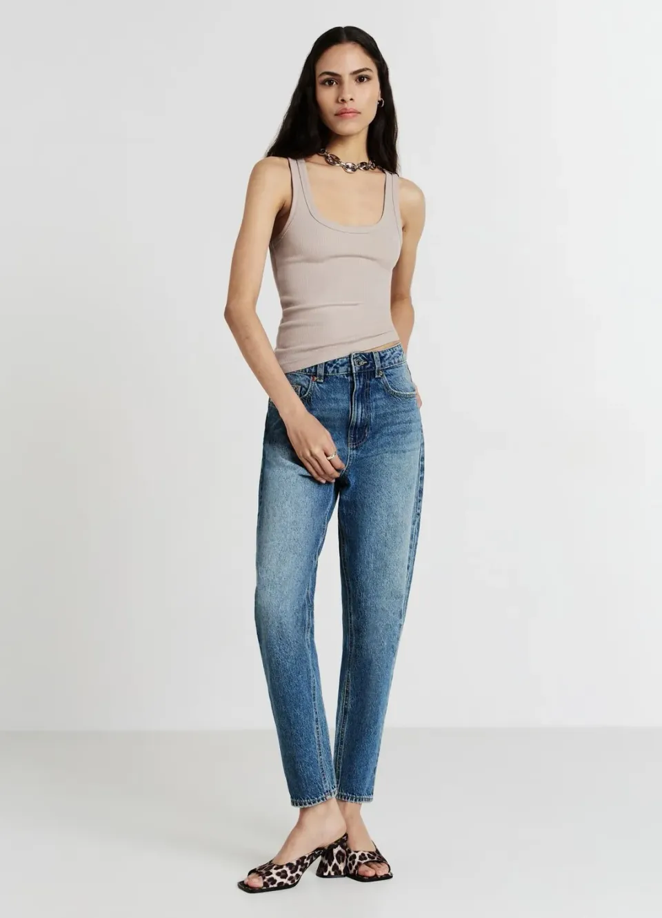 Calliope Top col large femme coton côtelé