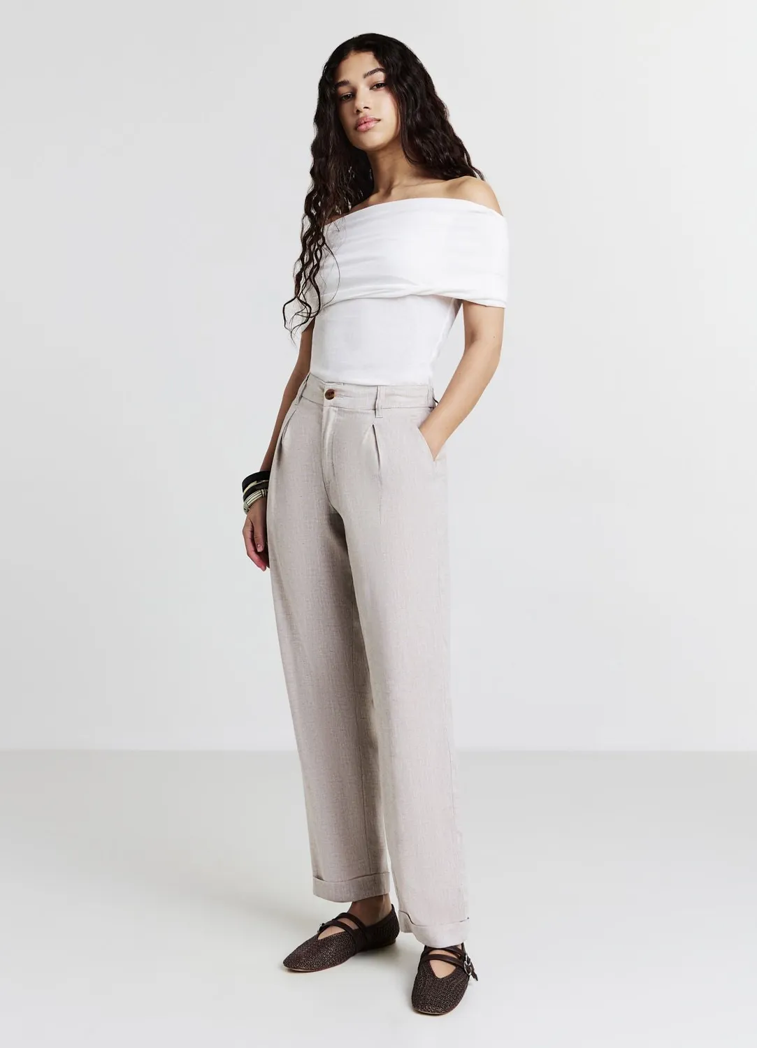 Calliope pantalon femme misto lino poches