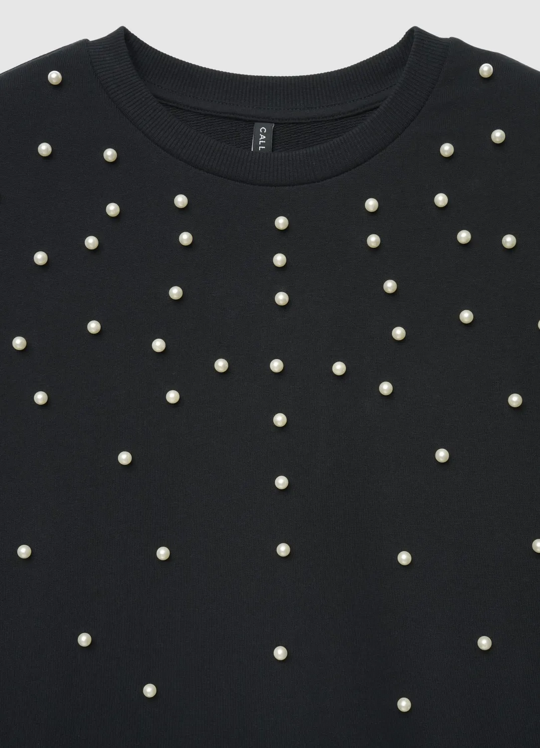Calliope sweat col rond femme perles devant