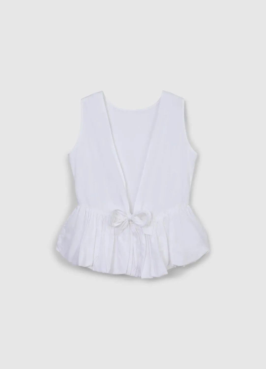 Calliope Top peplum ballon femme coton uni