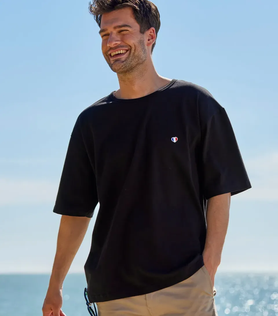 Cocorico Iconique t-shirt oversize homme noir 230g
