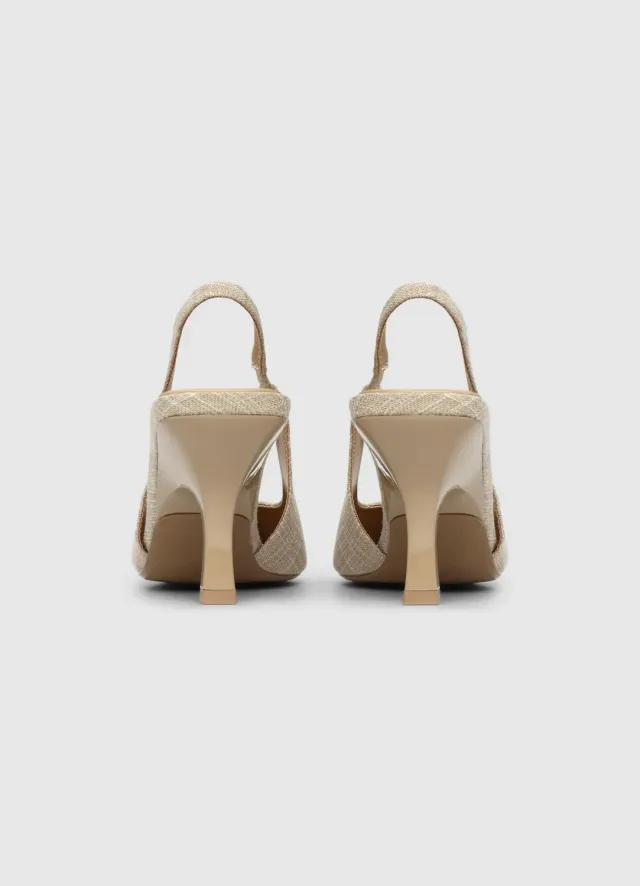 Calliope slingback canvas escarpins femme talon 7,5 cm